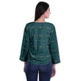 thumbnail image 4 of Moomaya Haut à Manches Longues Imprimé avec Patte de Boutonnage, Col Rond, Tunique d'Été Décontractée pour Femme, 4 of 5