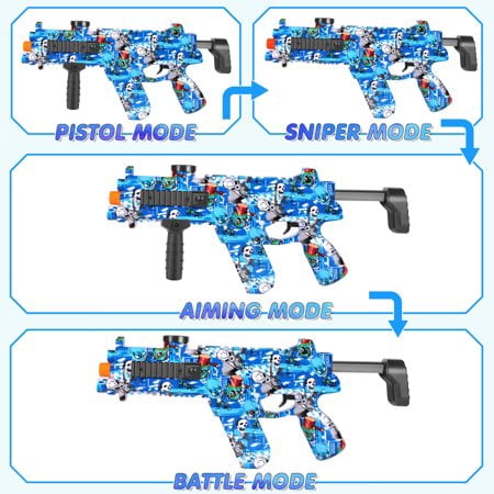 Gel Ball Blaster, Electric Water Bead Blasters, with 10000 Gel Balls & Goggles, for Backyard Fun and Outdoor Activity, Blue