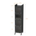 thumbnail image 3 of Miekor Furniture Modern Four-tier Glass Door Cabinet with Featuring Five-tier Storage, for Entryway Living Room Bathroom Dining Room,Matte Black 104178, 3 of 9
