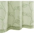 thumbnail image 4 of Curtainking Rod Pocket Kitchen Curtains 26x24 inch Leaf Embroidered Window Curtains Sheer Cafe Curtains 2 Panels Sage, 4 of 7