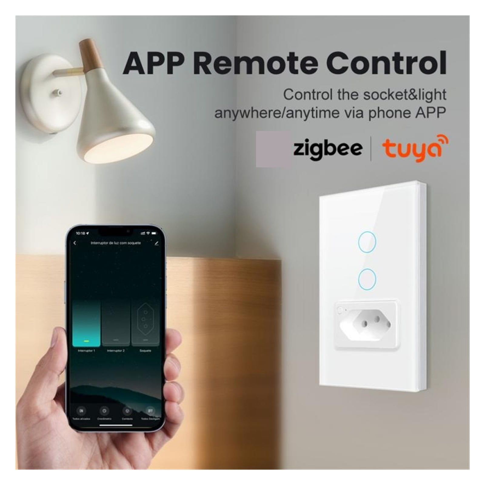 Tuya Zigbee Smart SwitchSocket 16A Glass Panel APP Control Works with Home ,Trusted and Reliable