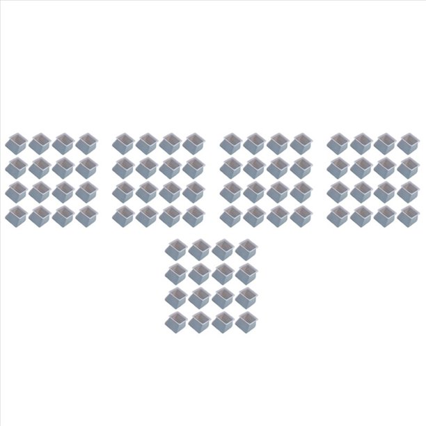80 Piezas Tapas de Patas de Silla Protector de Piso de Silicona Cuadrado Tapas de Pies de Mesa Muebles Almohadillas de Silla Inferior Antideslizante-Gris