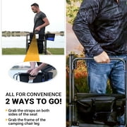 KingCamp Padded Outdoor Chair with Table and Pockets, Black/Blue (2 Pack)