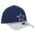 thumbnail image 3 of Men's  Navy/Silver Dallas Cowboys Rope M-Crown A-Frame 39THIRTY Flex Hat, 3 of 5