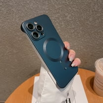 For iPhone 15 Pro Matte Case, Allytech Ultra Thin Stylish Frameless Magnetic Cover [Support Wireless Charging] Compatible with MagSafe Camera Lens Protector Hard Protective Shell, Darkblue