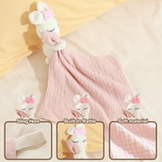 BBYP Baby Lovey Security Blanket Toy - Soft Animal Blanket Baby Quilt, Super Soft Newborn Gift, Handmade of Pure Cotton,Rabbit