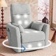 thumbnail image 2 of Homall 360° Power Swivel Recliner High Back Adult Rocker Recliner Chair with 2 Pillows for Nursing Expectant Mothers,Loop Yarn Gray, 2 of 8