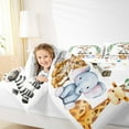 thumbnail image 4 of Feelyou Highland Milk Cow Full Size Comforter Sets for Child, Kawaii Hippo Elephant Bedding Comforter Set, Jungle Animal Party Reversible Bedding Sets, Microfiber Bedroom Decor, 3-Piece, 4 of 8