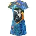 thumbnail image 2 of Exotic Blue Gold Macaw All Over Juniors V-Neck Dress, 2 of 2