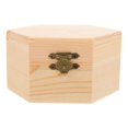 thumbnail image 1 of 2pcs Unfinished Wooden Jewelry Box Small Trinket Box Wood Storage Box for DIY Craft Vintage Jewelry Organizer for Home Store Travel, 1 of 4