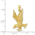 thumbnail image 4 of Real 14kt Yellow Gold Polished and Diamond-cut Eagle Pendant; for Adults and Teens; for Women and Men, 4 of 4