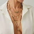 thumbnail image 4 of NICKSUN Vintage Boho Beaded Clavicle Chain Necklace Sun Pendant Stackable Necklace Long Multi-layered Bead Tassel Necklace Summer Beach Jewelry for Women, 4 of 9