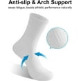 thumbnail image 6 of Lanola Cushion Crew Socks for Women Cotton Running Hiking Athletic Long Socks for Women 5 Pairs, 6 of 7