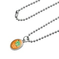 thumbnail image 2 of Esteemed Veg Steamed Vegetables Funny Humor Antiqued Oval Charm Pendant with Chain, 2 of 4