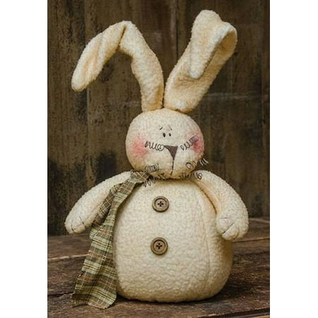 Roly Poly Fleece Bunny - Primitive Country Fabric Spring Easter Rabbit Decor