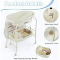 thumbnail image 3 of INFANS Baby Changing Table with Bathtub, Foldable Diaper Dresser Station with Removable Bath Support Wheels Waterproof Pad Storage Rack, Portable Nursery Organizer Stand for Newborn Infant, 3 of 9
