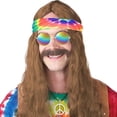 thumbnail image 4 of Conjunto de disfraz de peluca hippie Accesorios hippies Collar y aretes con el símbolo de la paz Pulsera Diadema hippie Gafas de sol Disfraz hippie de Halloween para fiesta temática de los años 60 70, 4 of 7