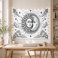 thumbnail image 5 of Sun and Moon with Clouds on Off-White Background, Mystical Vintage Illustration for Space Lovers, Celestial Wall Art Decor, Housewarming Gift, Tapestry Wall Hanging for Bedroom and Living Room, 5 of 7