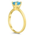 thumbnail image 2 of SZUL Women's Emerald Shaped 6X4MM Blue Topaz Solitaire Ring in 10K Yellow Gold, 2 of 4