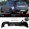 thumbnail image 3 of Difusor de alerón de parachoques trasero de carbono negro para BMW 2012-2019 F20 F21 Hatchback 118i 120i 125i M135i M140i (solo M Sport), 3 of 5