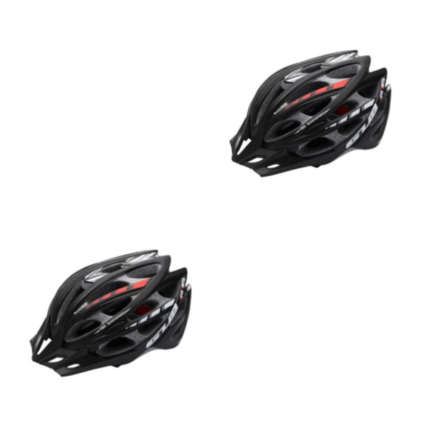 Advancent 30 hoyos casco de bicicleta deportes al aire libre absorción de choque ajustable mujeres noche ciclismo cascos visores sombrero de Negro/L 2piezas