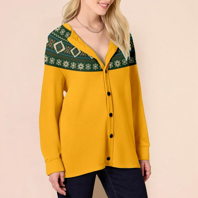 TINZ Ladies' Ethnic Printed Style Cardigan Jacket Ladies' Autumn And Winter Jacket Sweater Taupe Open Cardigan Long Lace Cardigan