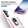 thumbnail image 5 of Hybrid Rugged Case for Samsung Galaxy S24 Phone, Military Grade Heavy Duty Shockproof Rotatable Magnetic Ring Holder Kickstand Armor Dual Layer Cover for Galaxy S24, White, 5 of 10