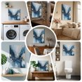 thumbnail image 6 of Ships Next Day Canvas Wall Art 8"x8", Navy Blue Marble Wood Framed Canvas Print Painting, Modern Abstract Ink Painting Ready to Hang Small Picture Wall Decor for Home Bathroom Nursery Kitchen, 6 of 9