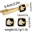 thumbnail image 3 of Juego de gemelos y clips para corbatas, diseño de animales y caballos, tono dorado, 3 of 3