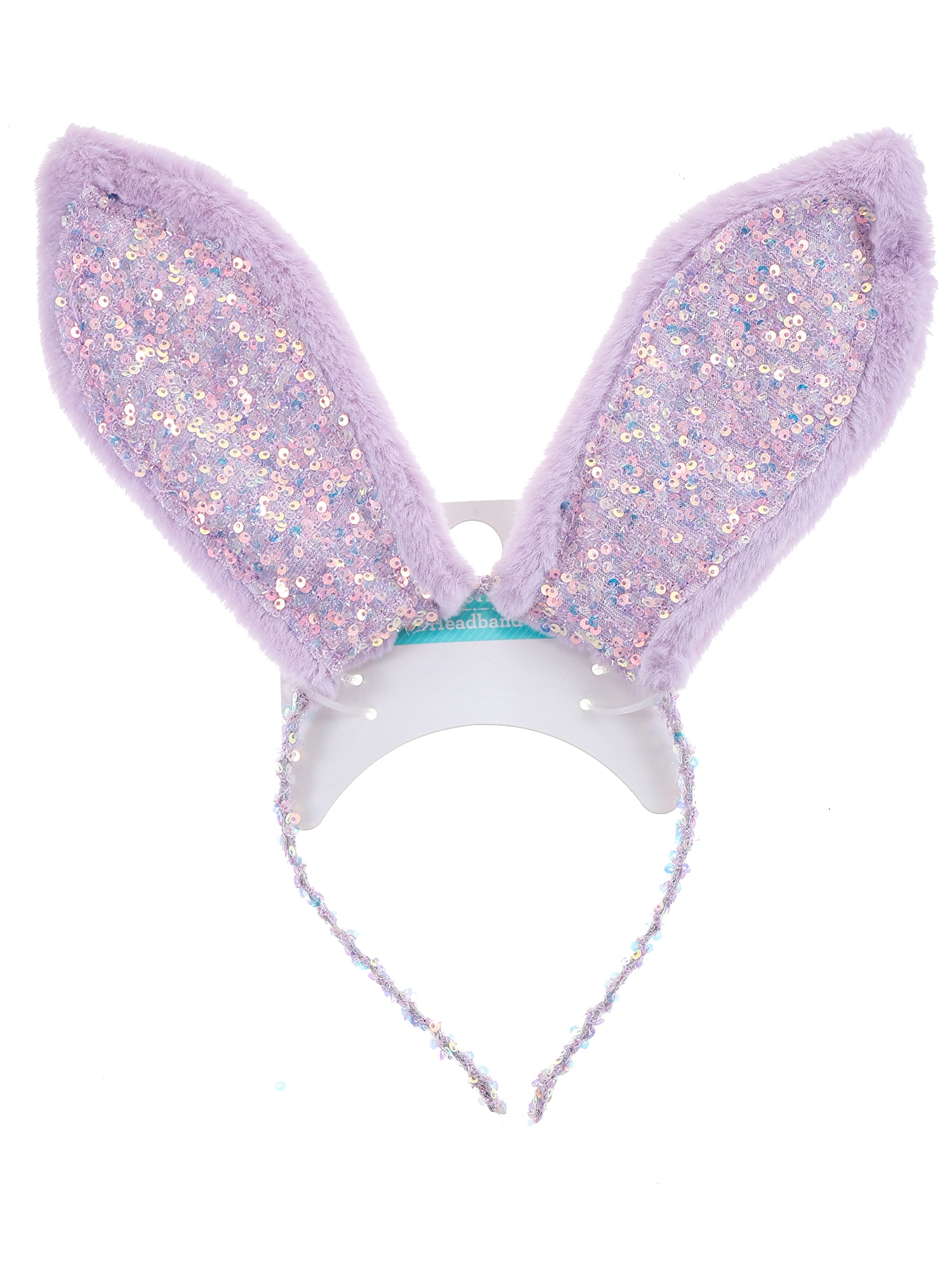 Way to Celebrate Easter Sequin Bunny Ear Headband, Purple, 1 Piece