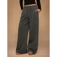 thumbnail image 4 of Women'S Wide Leg Sweatpants Baggy Drawstring High Waisted Joggers Lounge Sweat Pants with Pockets Charcoal Grey L, 4 of 10