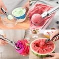 thumbnail image 2 of Juego de cucharas para helado, cuchara para helado portátil de acero inoxidable con gatillo y mango cómodo, cuchara para helado perfecta para helados de bricolaje, yogur congelado, frutas, galletas,, 2 of 5