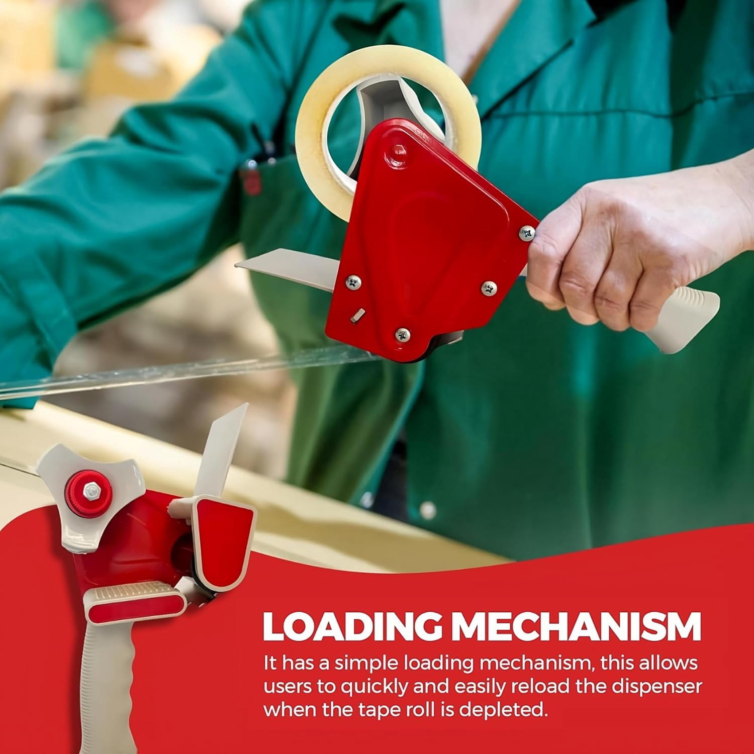 Tape Gun 2 Inch Packing Tape Dispenser Gun | xwide Shipping Tape Dispenser Gun is Heavy Duty Tape Gun and Effective Loading Tape Dispenser (Tape Dispenser Gun Pack -1)