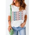 thumbnail image 4 of ABPHQTO Camiseta blanca de manga corta con estampado gráfico de la bandera de EE. UU. FREEDOM para mujer, 4 of 5
