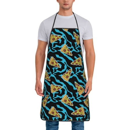 

Aprons for Men Women - Cute Pizza Wave Cooking Kitchen Apron Chef Apron Waterproof Apron for Painting Pottery Baking BBQ Gardening Salon Gift For women Men