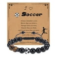 thumbnail image 1 of Basketball Baseball Bracelet Natural Beaded Rugby Bracelet Sports Bracelet With Card, 1 of 6