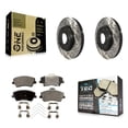 thumbnail image 1 of Transit Auto Front Coated Drilled Slotted Disc Brake Rotors and Ceramic Pads Kit for Car Hyundai Elantra KDT-100147, 1 of 11