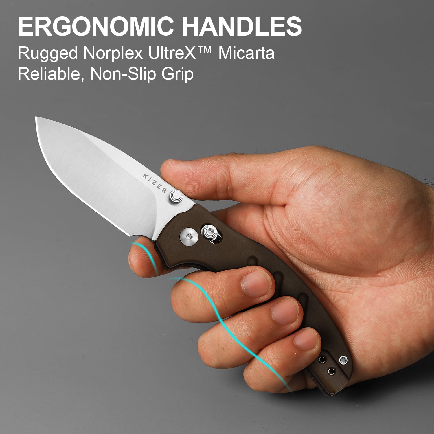 Kizer C01C 2.9 CD Folding Pocket Knife Nitro-V Blade Micarta Handle V3488.29CDA1