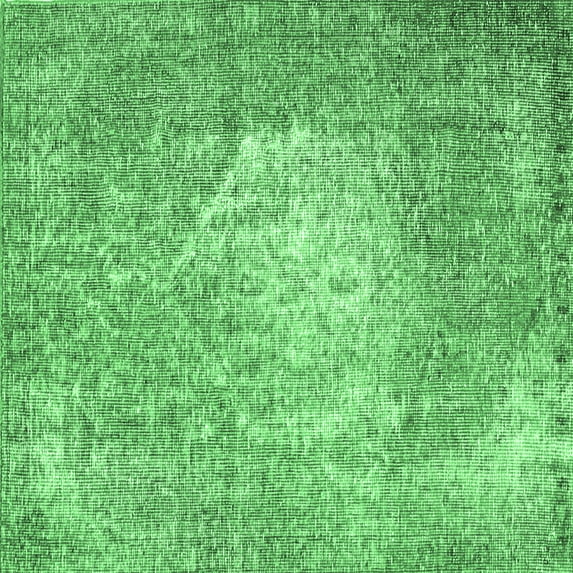 Ahgly Company Indoor Square Persian Emerald Green Traditional Area Rugs, 3' Square