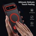 thumbnail image 5 of Dteck Case with Screen Protector for Google Pixel 9 / 9 Pro ,Shockproof Translucent Matte PC Case Compatible with Mag Safe Adjustable Kickstand Military Grade Drop Back Cover,Red, 5 of 6