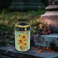 thumbnail image 3 of COEQINE Solar Outdoor Lights Solar Grave Lights Solar Cemetery Candles LED Automatic Flameless Candles Cemetery Outdoor Solar Lights for Loss of Dad, Sunflower Green Wood Grain, 3 of 7