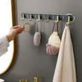 thumbnail image 2 of LACKUST Shower Hooks,Coat Rack Wall Mounted - 6 Hooks,Heavy Duty,For Hanging,Adhesive Hooks,Utility Hooks for Organizing Living Room,Dormitory and Bathroom Supplies,Gray, 2 of 8