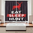thumbnail image 2 of Ambesonne Hunting Kitchen Curtains, Eat Sleep Hunt, 55"x39", Scarlet Eggplant White, 2 of 3