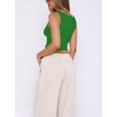 thumbnail image 6 of Women'S Sleeveless Square Neck Tank Top Double Layer Basic Crop Tops Summer Workout Casual Tops Green XL, 6 of 7