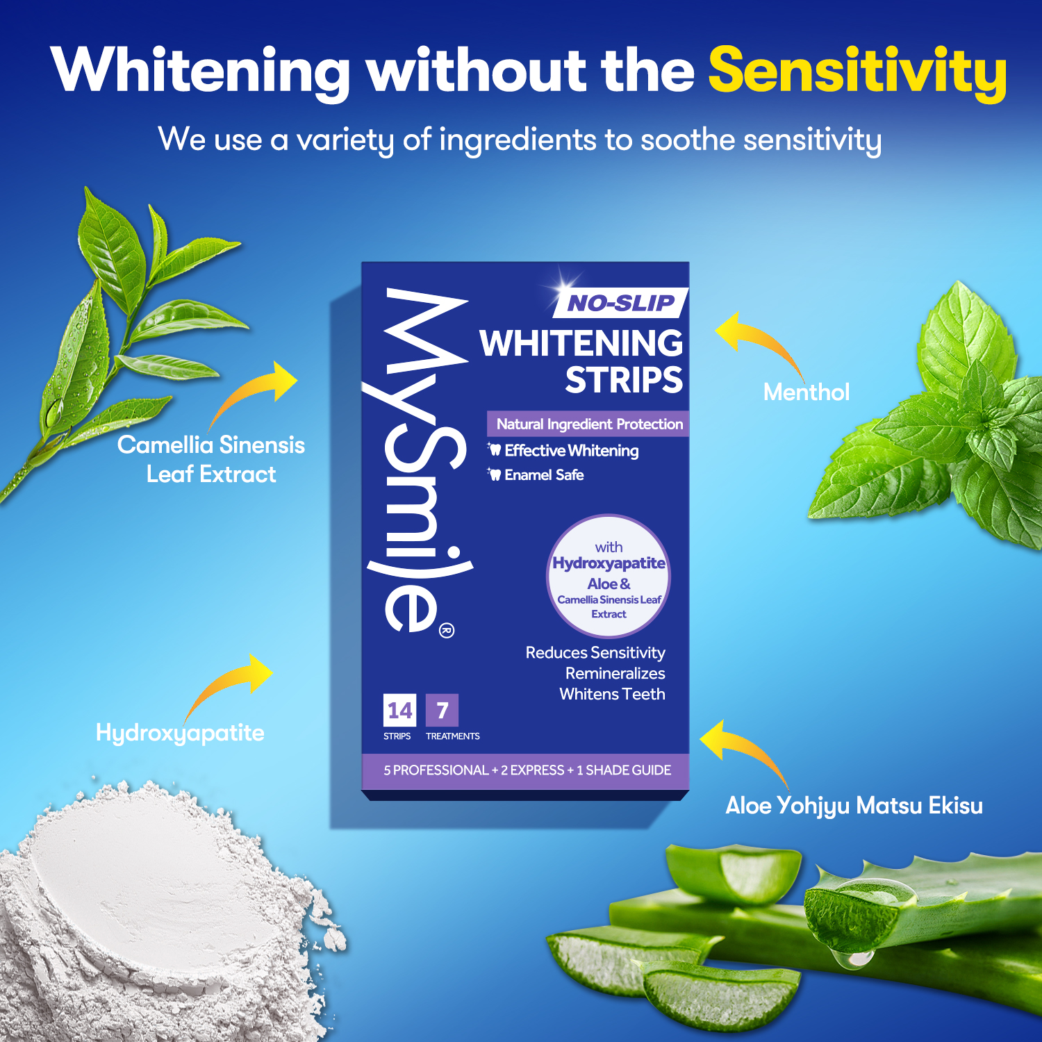MySmile Teeth Whitening Strips, Hydroxyapatite-Infused, 14 Pack photo 2