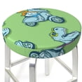 thumbnail image 3 of Honeii Motorcycle Riding Dinosaur Pattern Bar Stool Covers-Round Stools Seat Covers, Washable Stool Cushion Slipcover Elastic Bar Chair Covers-14 inch, 3 of 7