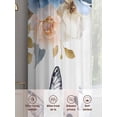 thumbnail image 6 of Vintage Blue Floral Sheer Curtains 84 Inch Length 2 Panels Set Window Treatments, Farmhouse Watercolor Flower Butterflies Rod Pocket Semi Curtains for Living Room/Bedroom/Kitchen Décor, 104"W x 84"L, 6 of 7