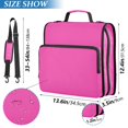 thumbnail image 3 of Haosy 3 Ring Zipper Binder with Shoulder Strap Waterproof Trapper Keeper 2 Inch D-Ring 500 Sheets Capacity, Bright Rose, 3 of 8