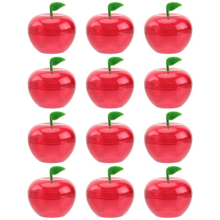 

12pcs Christmas Plastic Apple-shaped Chocolate Candy Box Storage Box (Red)