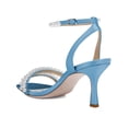 thumbnail image 6 of XYD Women's Pearl Kitten Heel Open Toe Sandals Silk Satin Rhinestone Bridal Prom Wedding Shoes Size 13 Blue, 6 of 6